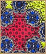 Red, Blue, Green, White, and Black mix of Supreme Wax African Print Fabrics.